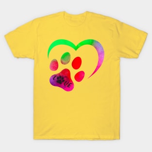 Heart paw dog icon. T-Shirt